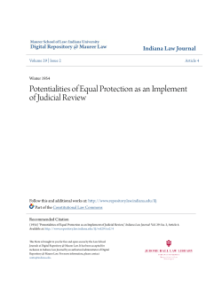Potentialities of Equal Protection as an Implement of Judicial Review
