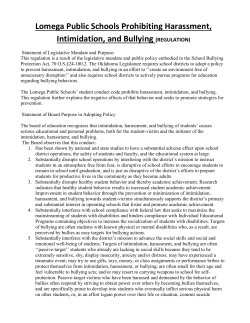 Bullying Policy - Lomega Public Schools