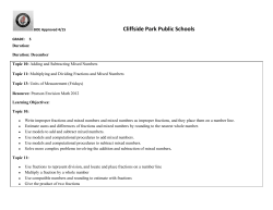 Grade 5 December Math Map 2015 - Cliffside Park School District