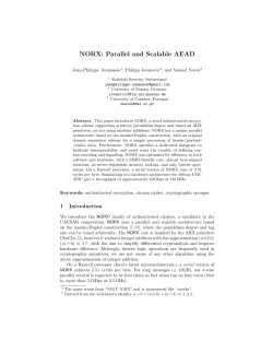 NORX: Parallel and Scalable AEAD - Jean