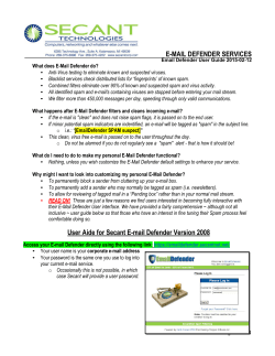 Email Defender User Guide