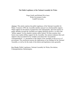 The Public Legitimacy of Devolution in Scotland and Wales