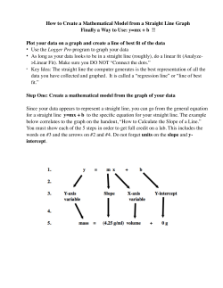 How To Create a Mathematical Model From a Straight Line Graph