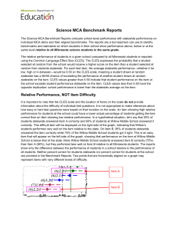 Science MCA Benchmark Reports