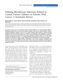 Defining Bloodstream Infections Related to