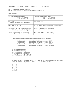 1 JASPERSE CHEM 210 PRACTICE TEST 3 VERSION 3 Ch. 17