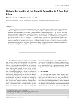 Delayed Perforation of the Sigmoid Colon Due to A Seat Belt Injury
