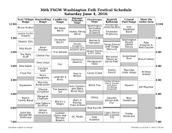 36th FSGW Washington Folk Festival Schedule