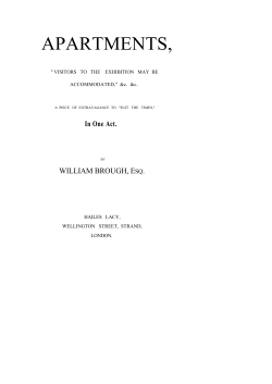 Apartments, "Visitors to the Exhibition may be Accommodated"