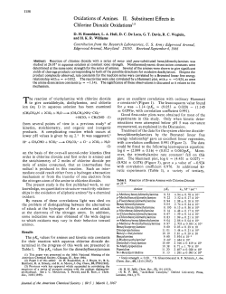 Oxidations of Amines. 11. Substituent Effects in Chlorine Dioxide
