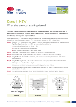 Dams in NSW: What size are your existing dams?