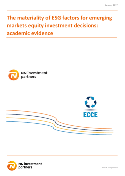 The materiality of ESG factors for emerging markets