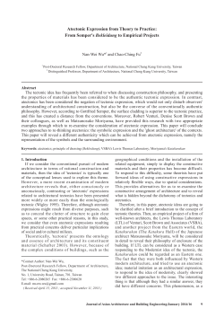 Atectonic Expression from Theory to Practice: From Semper`s