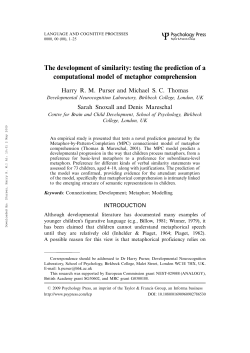 The development of similarity: testing the prediction of a