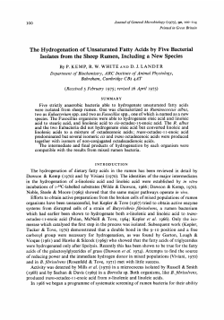 The Hydrogenation of Unsaturated Fatty Acids by