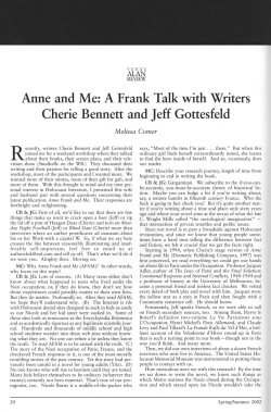 ALAN v29n3 - Anne and Me: A Frank Talk with Writers Cherie