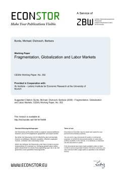 Fragmentation, Globalization and Labor Markets