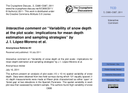 Interactive comment on &ldquo;Variability of snow depth at the plot