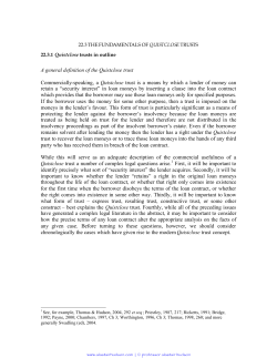 22.3.1 Quistclose trusts in outline