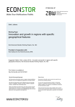 Innovation and Growth in Regions With Specific Geographical