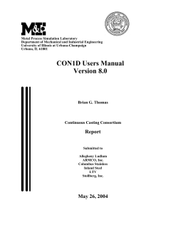CON1D Users Manual Version 8.0 - Continuous Casting Consortium