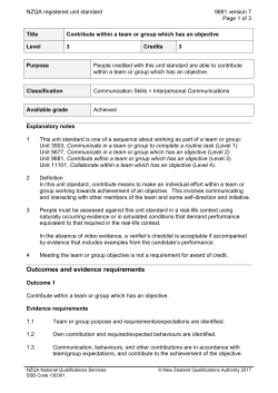 9681 Contribute within a team or group which has an objective