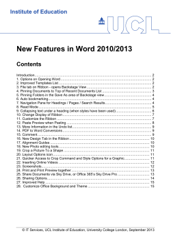 New Features in Word 2010/2013