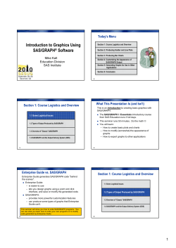Introduction to Graphics Using SAS/GRAPH&reg; Software