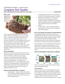 Cropland Soil Quality - Ocean County Soil Conservation District