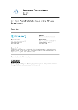 Ayi Kwei Armah`s Intellectuals of the African Renaissance