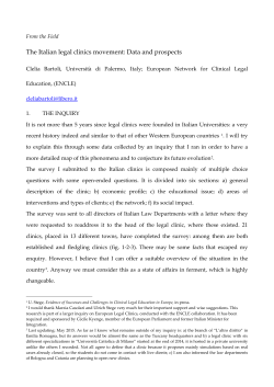 The Italian legal clinics movement: Data and prospects