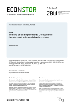 On economic development in industrialized countries