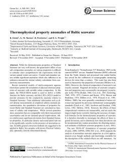 Ocean Science Thermophysical property anomalies of Baltic seawater