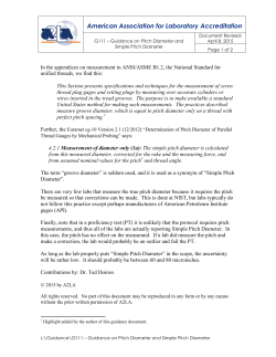 G111 - Guidance on Pitch Diameter and Simple Pitch Diameter