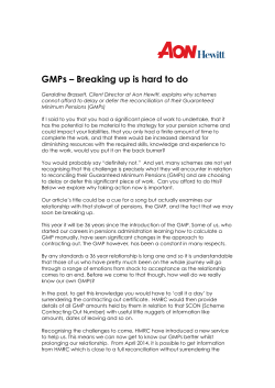 GMPs &ndash; Breaking up is hard to do