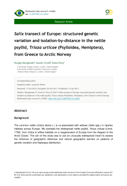 Salix transect of Europe - Biodiversity Data Journal