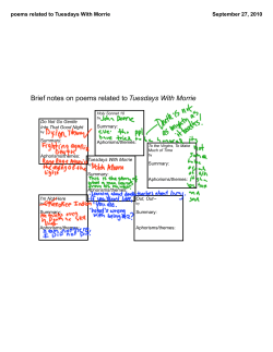 Brief notes on poems related to Tuesdays With Morrie