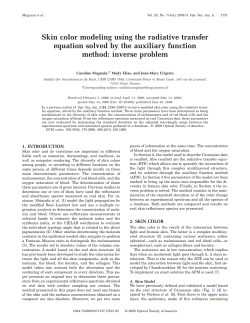 Skin color modeling using the radiative transfer equation solved by