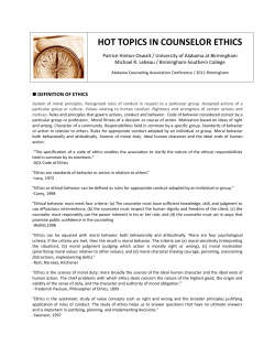 hot topics in counselor ethics