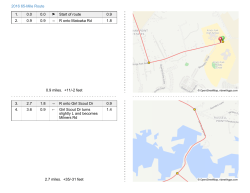 2016 65-Mile Route 1. 0.0 0.0 Start of route 0.9 2. 0.9 0.9 &rarr; R onto