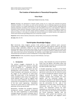 The Creation of Nationalism in Theoretical Perspective Teorik