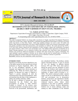 determinants of expenditure on fertilizer among arable crop farmers