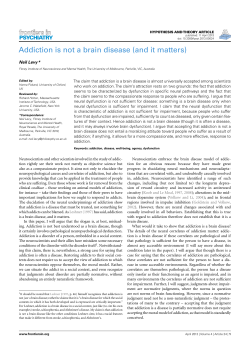 Addiction is not a brain disease (and it matters)