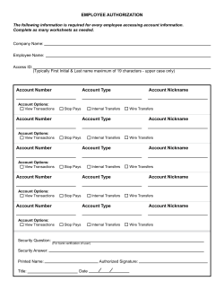 Account Number Account Type Account Nickname Account Number