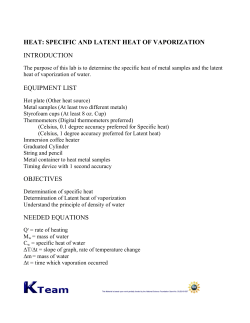 HEAT: SPECIFIC AND LATENT HEAT OF VAPORIZATION