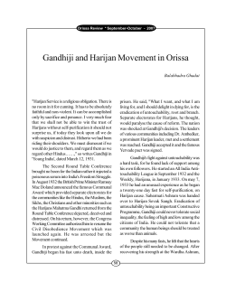 Gandhiji and Harijan Movement in Orissa