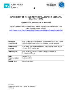 Guidelines for SoM in the event of unexpected stillbirth or