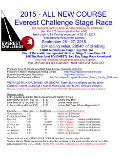 2015 - ALL NEW COURSE Everest Challenge Stage