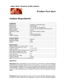 Sodium Hypochlorite Product Fact sheet