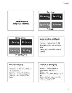 Passive Active Receptive Productive